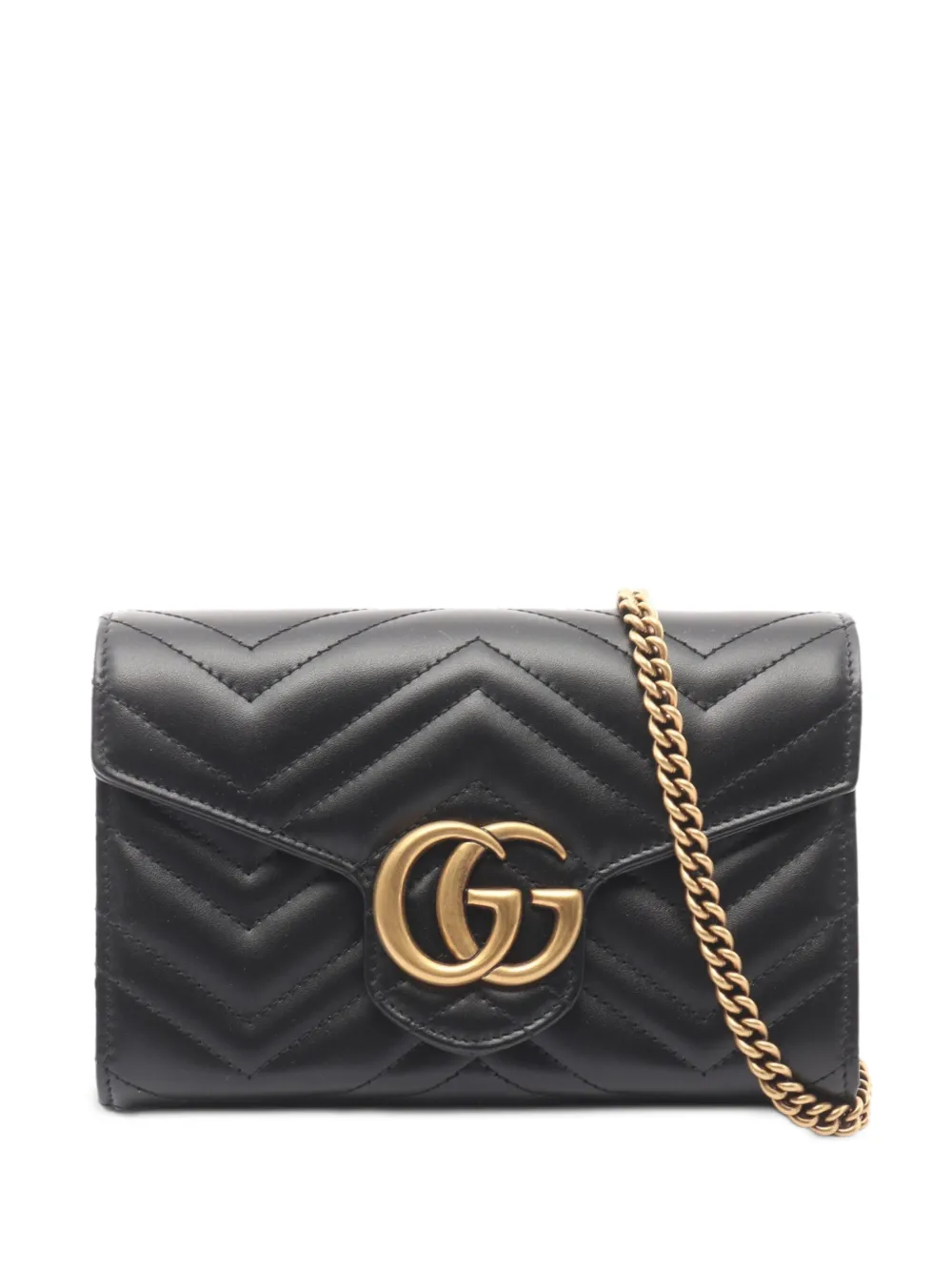 Gucci Pre-Owned GG Marmont leather shoulder bag - Schwarz