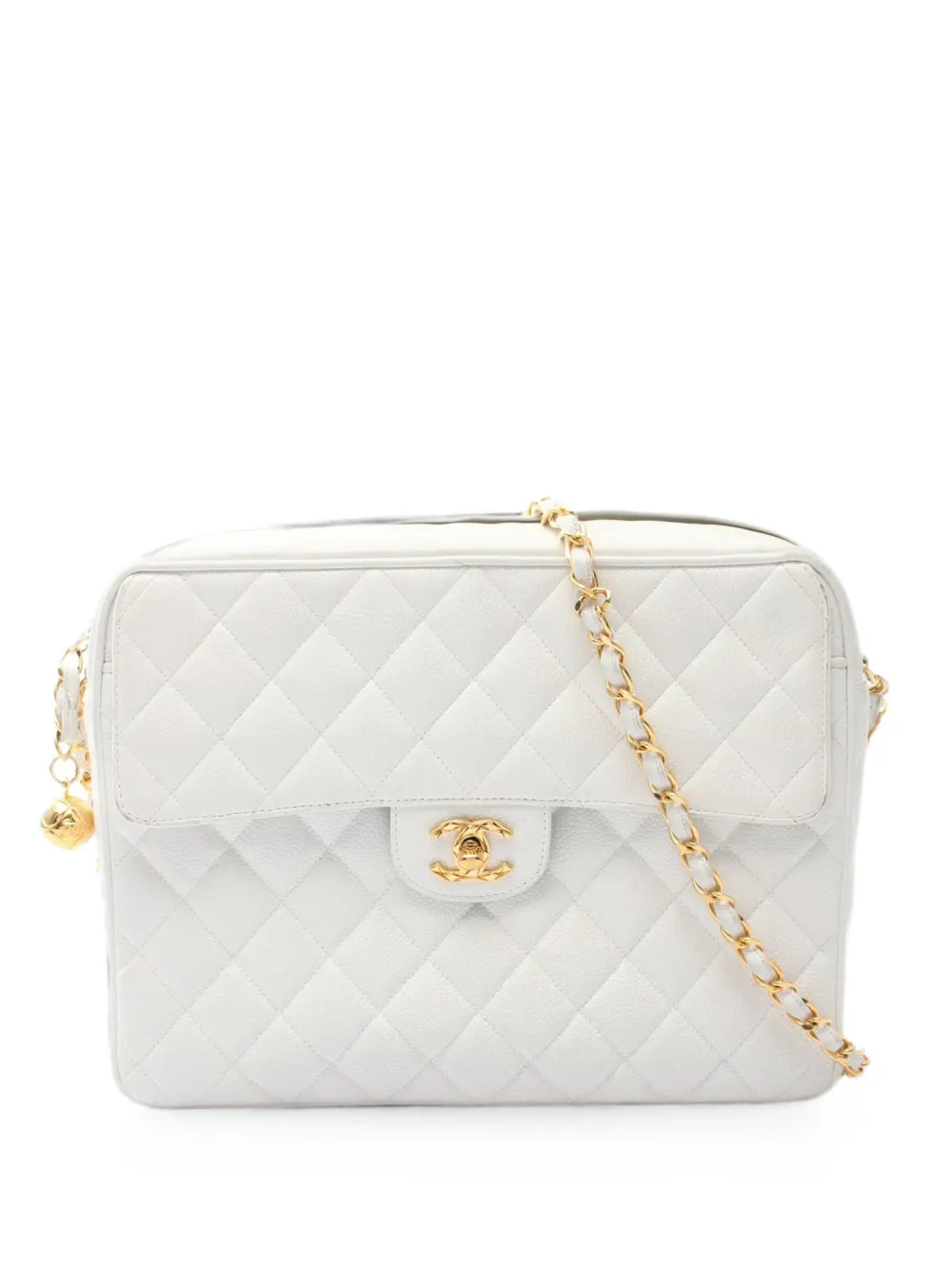 CHANEL Pre-Owned Matelassé Coco ball shoulder bag - Bianco