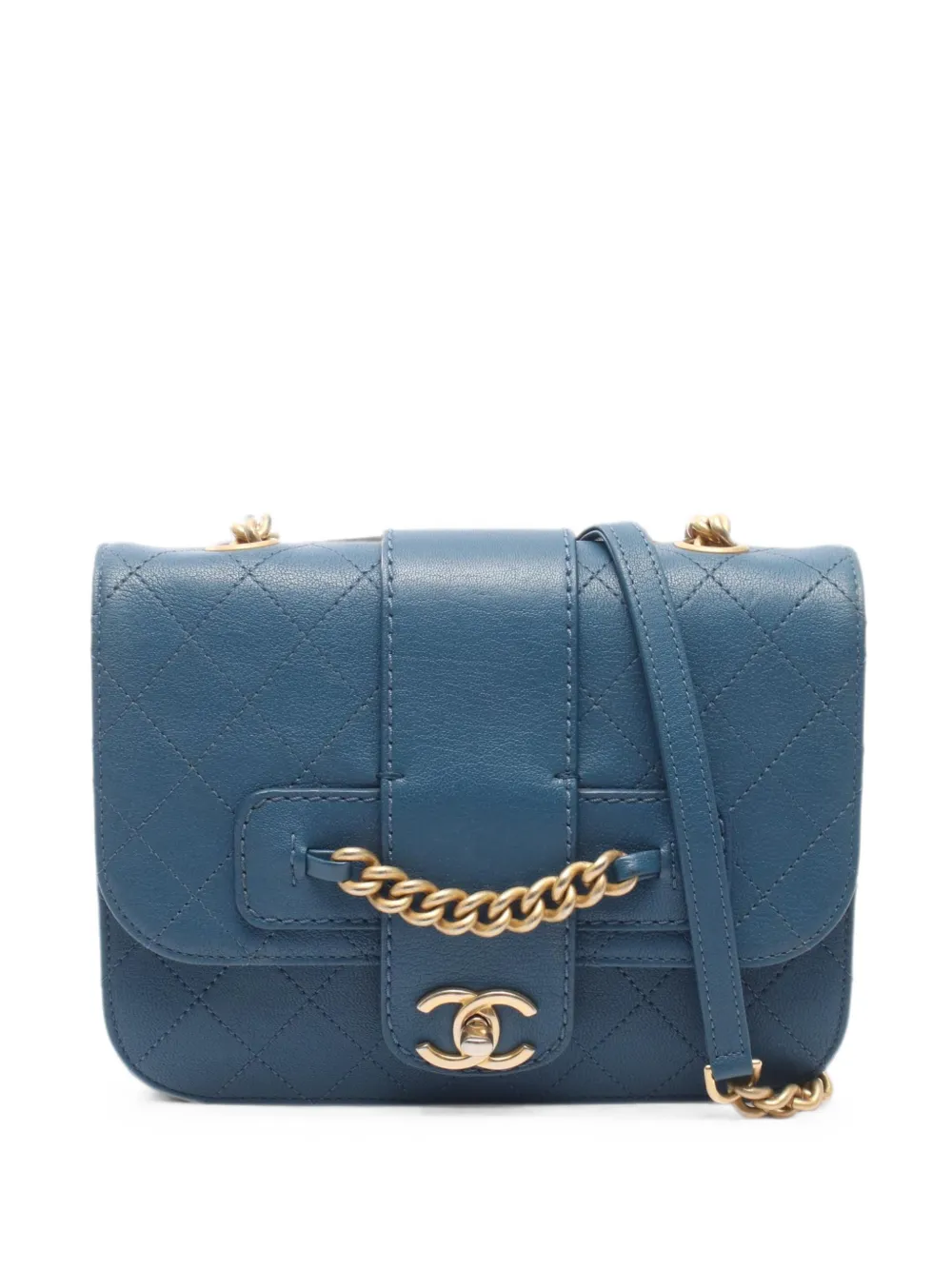 CHANEL Pre-Owned 2017-2018 Matelassé Caviar shoulder bag - Blue