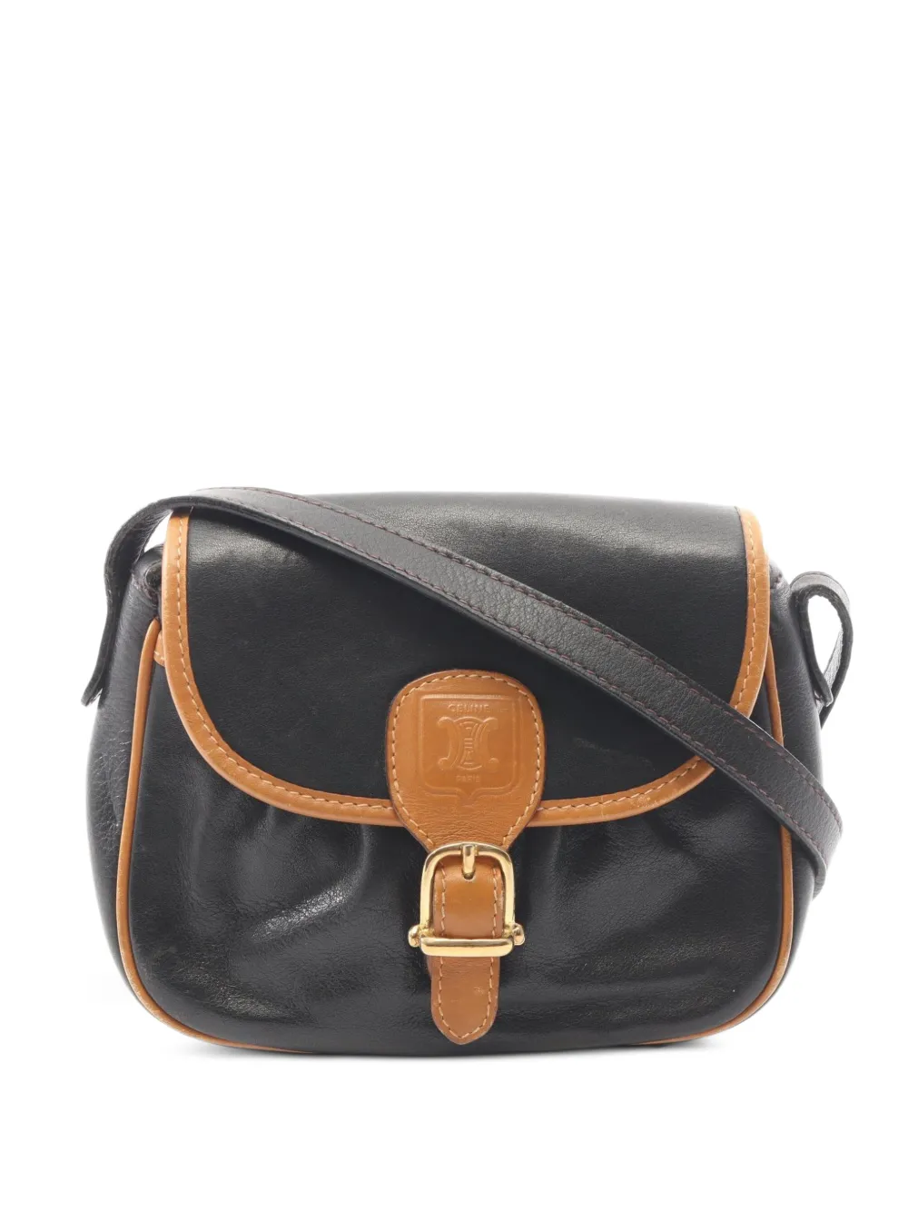Celine Pre-Owned Macadam buckle shoulder bag - Black