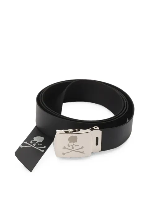 Mastermind World MW skull-print leather belt
