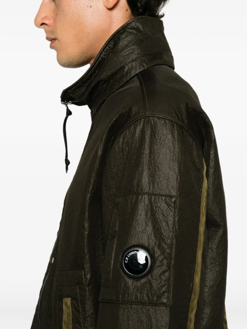 C.P. Company Jack met hoge hals en Lens-detail Groen