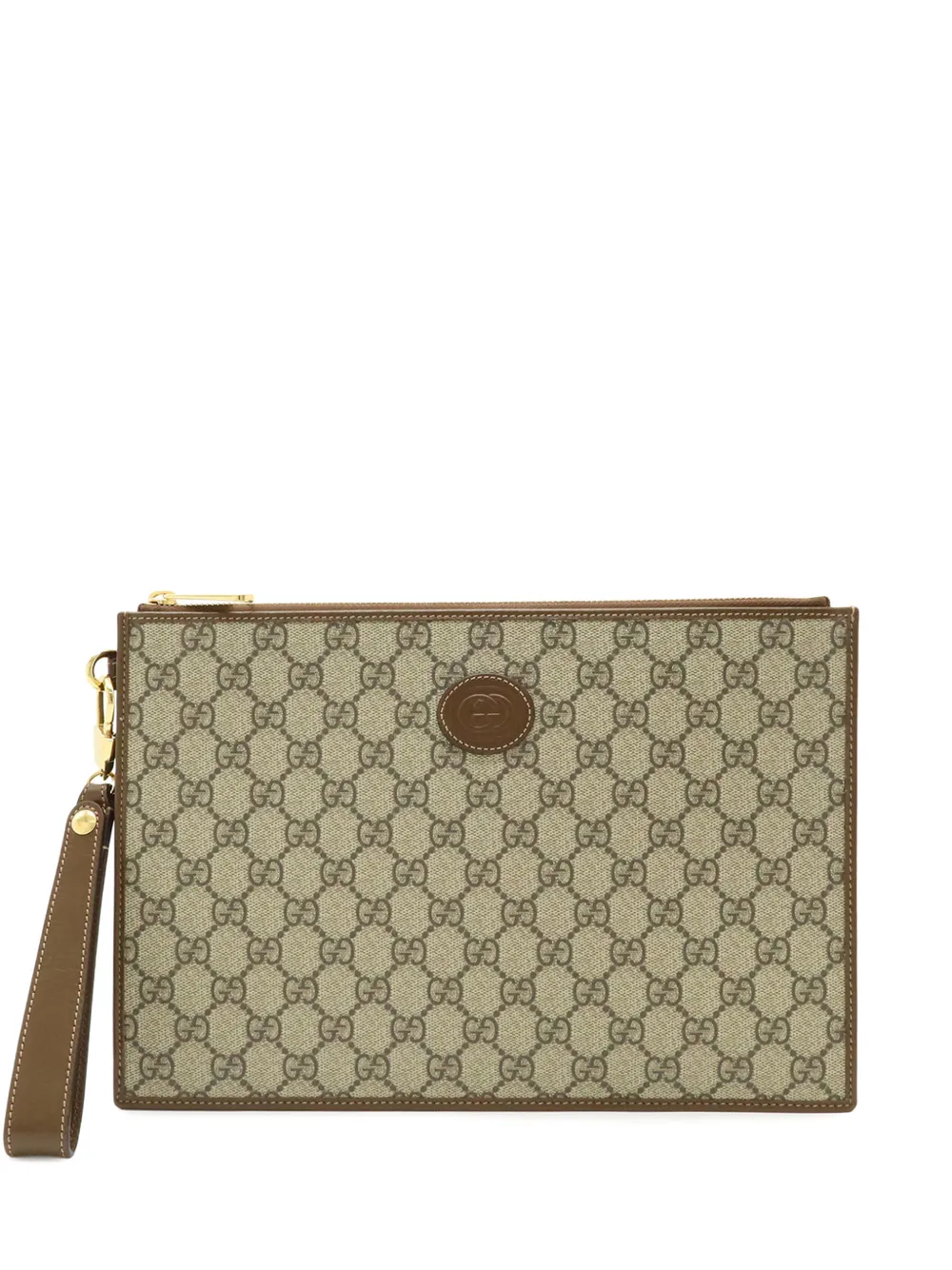 Gucci Pre-Owned 2016-2026 GG Supreme Interlocking G clutch bag - Toni neutri