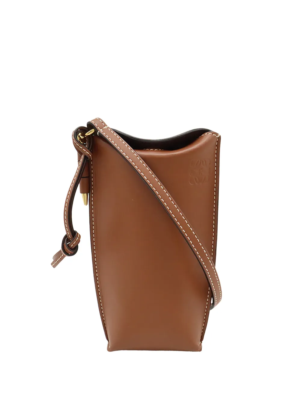 Loewe Pre-Owned 2010-2026 Leather Gate Pocket crossbody bag - Marrone