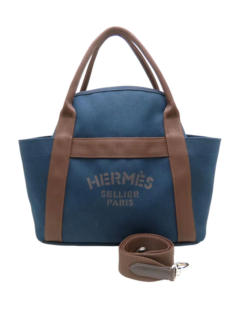 Hermès Pre-Owned 2019 Toile Sac de Pansage Grooming Bag satchel - Blu