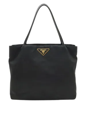 Prada Pre-Owned 1990s logo-plaque Tote Bag | Green | FARFETCH CA
