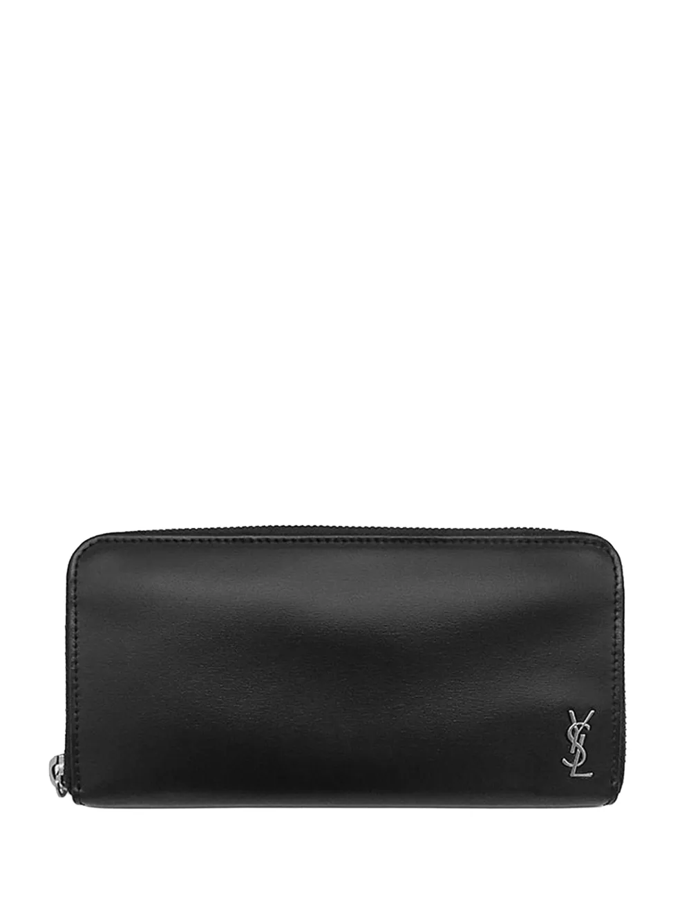 Saint Laurent Pre-Owned 2013-2026 Leather Tiny Cassandre Zip Around Wallet long wallets - Nero
