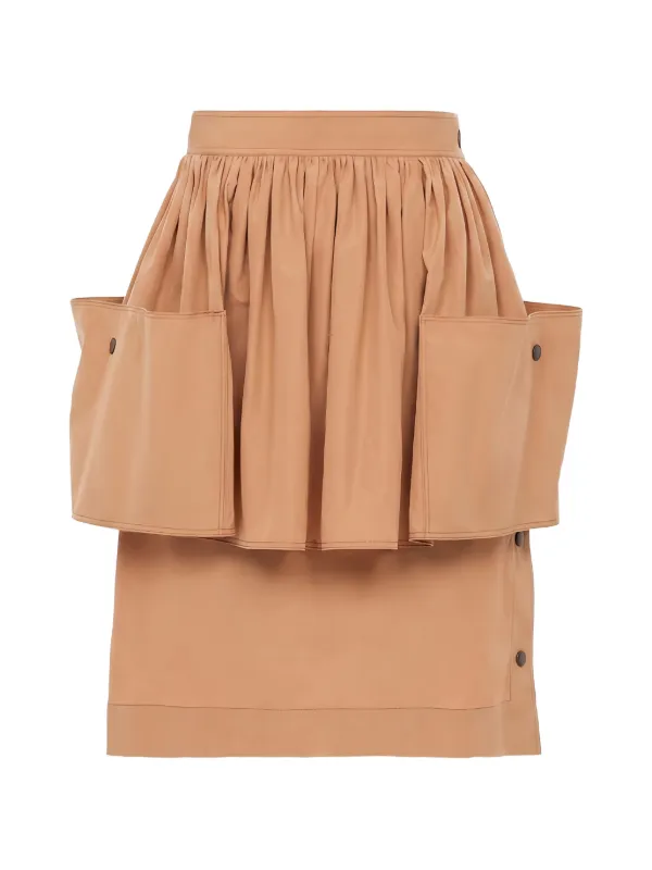 Chloé Layered Cotton Midi Skirt in Neutrals