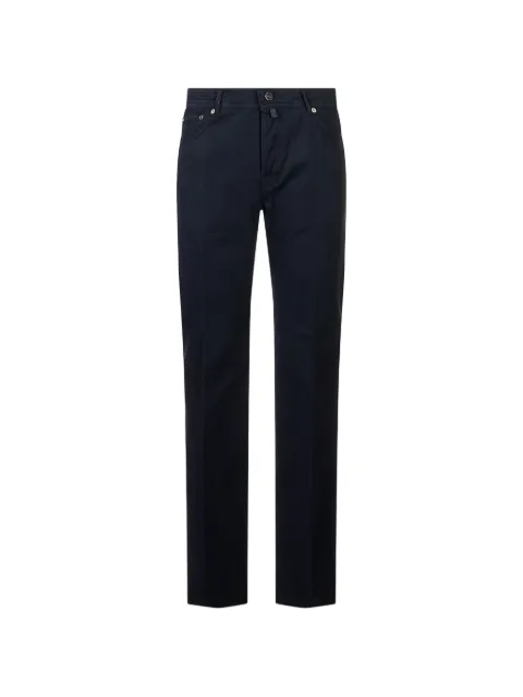 Kiton logo-patch straight-leg trousers