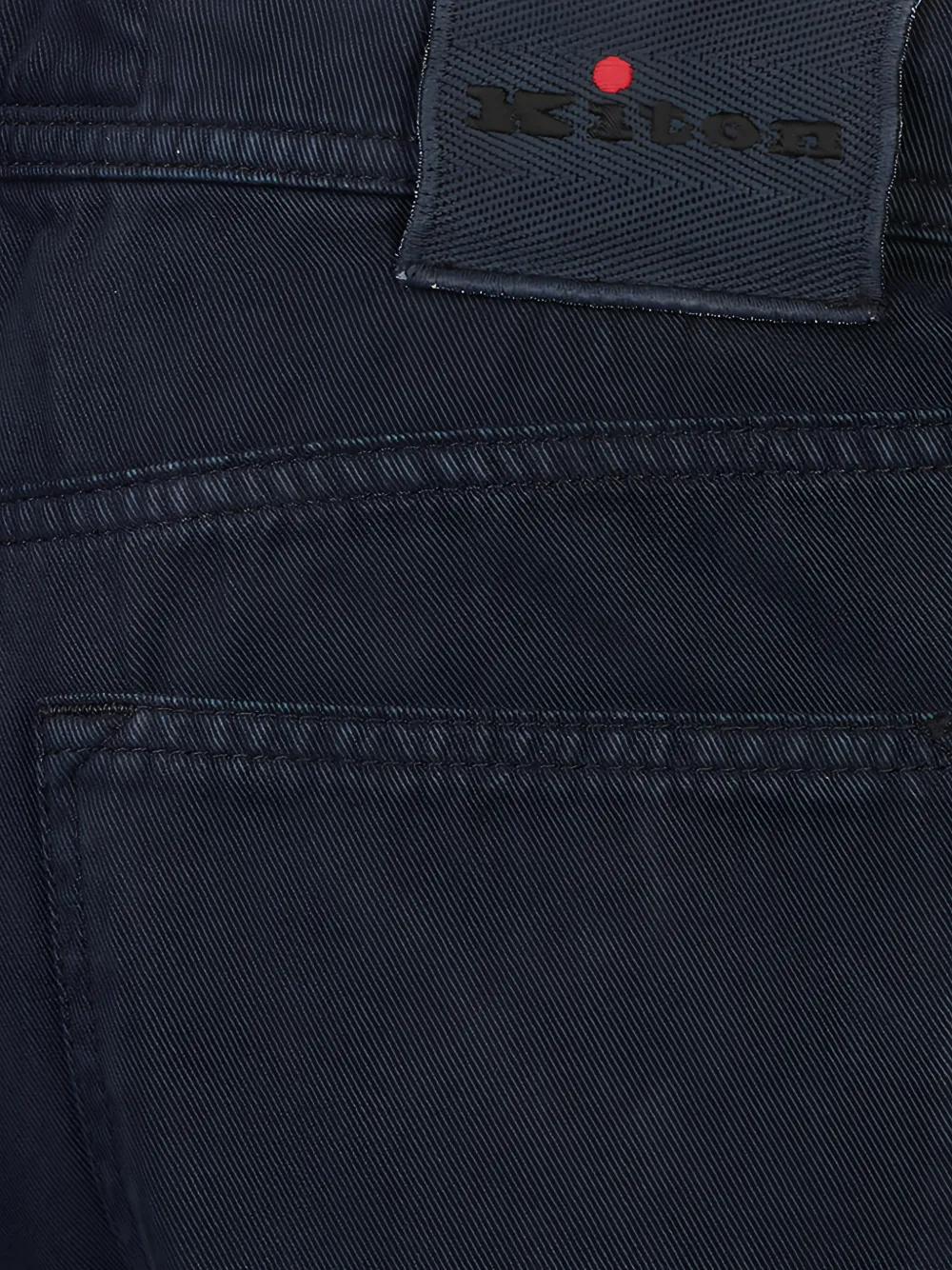 Kiton Straight broek met logopatch Blauw
