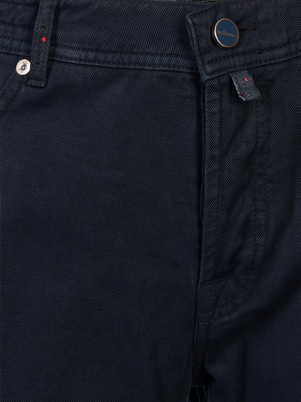 Kiton Straight broek met logopatch Blauw