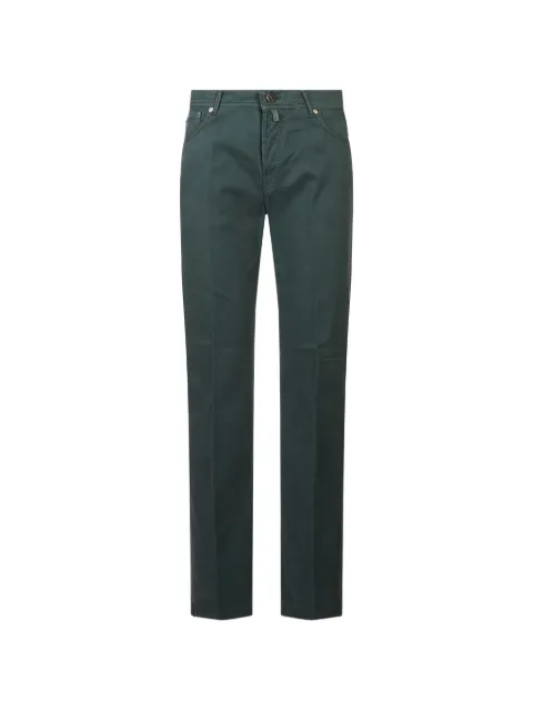 Kiton straight-leg logo-patch jeans