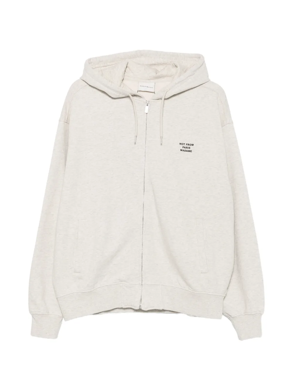 Drôle De Monsieur logo-detail zip-fastening hoodie - Grey