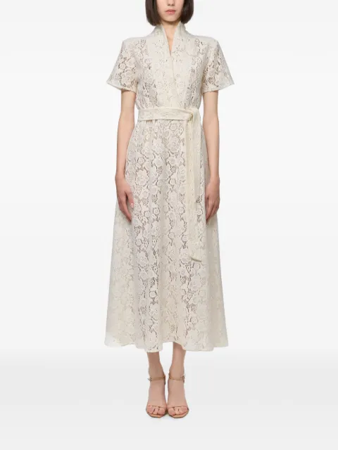 Atu Body Couture belted lace midi dress