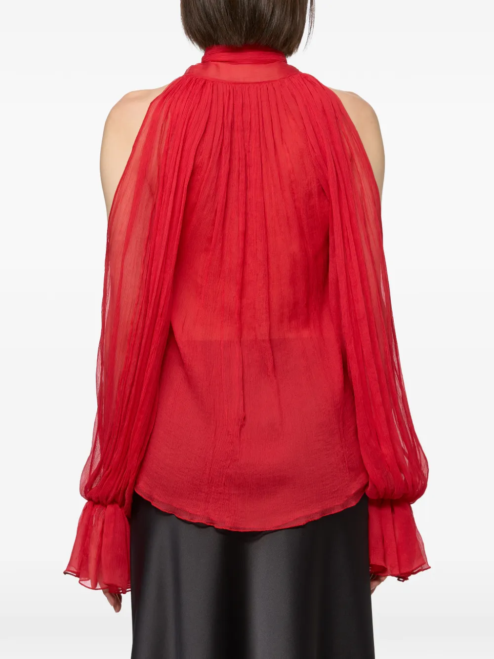 Atu Body Couture Blouse met strik en open schouders Rood