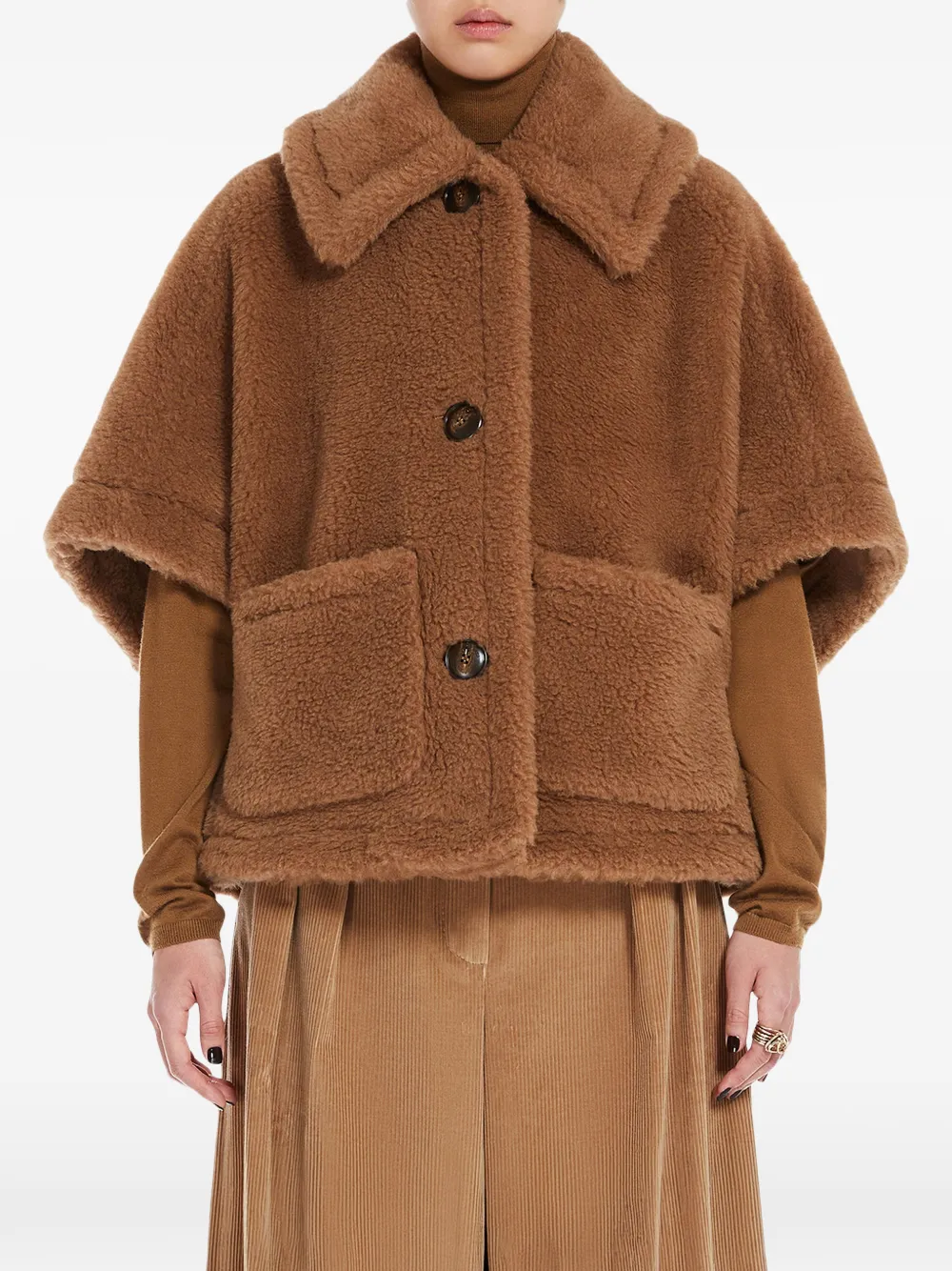 Max Mara Teddy Bear jack met cape Bruin