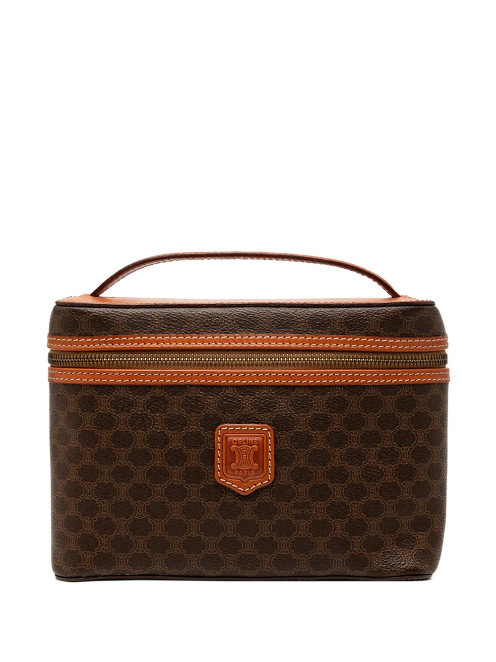 Celine Pre-Owned 1995 Macadam Coated Canvas vanity bag - Marrone
