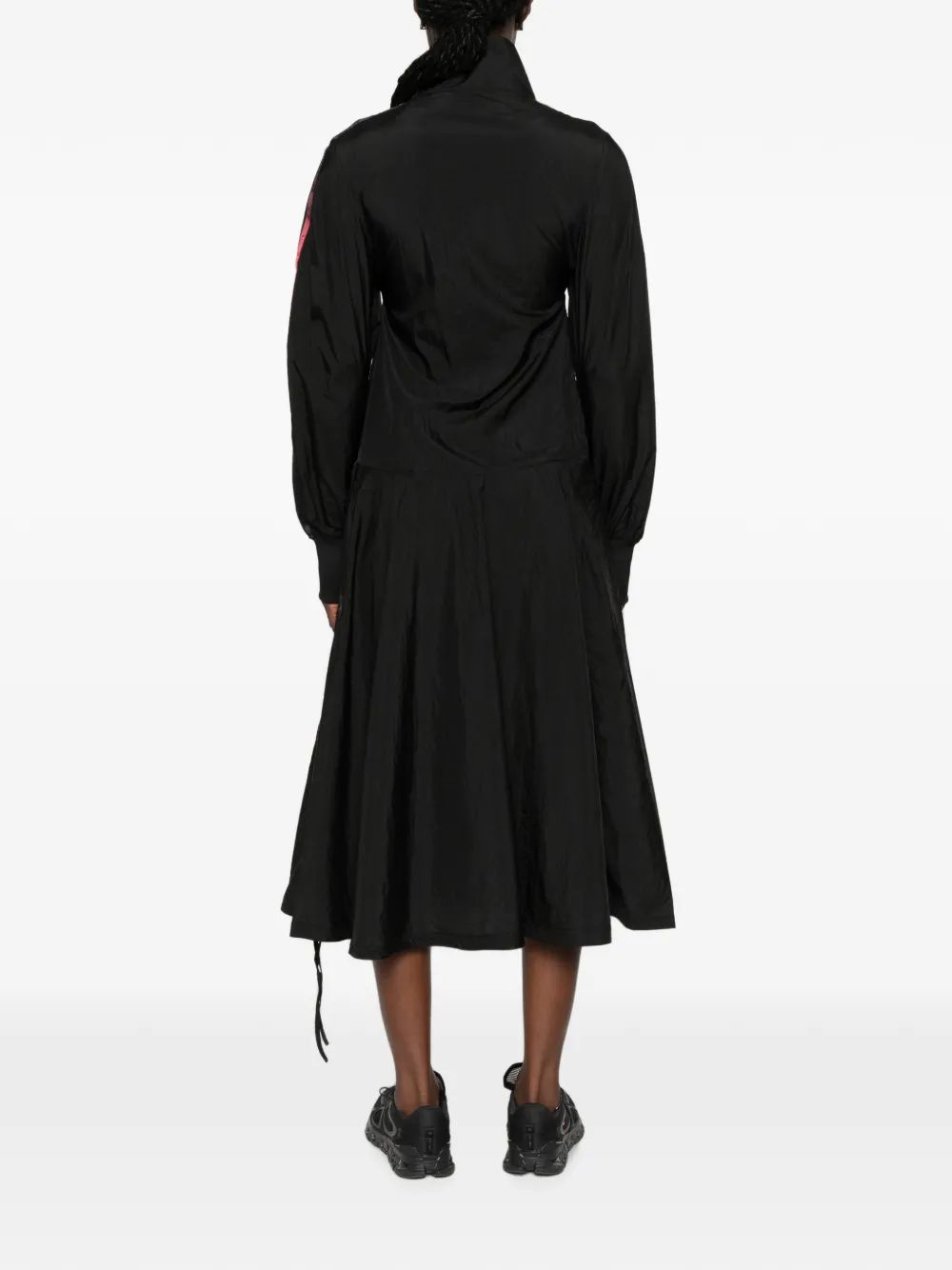 Y-3 midi-jurk met ritssluiting en logoprint Zwart