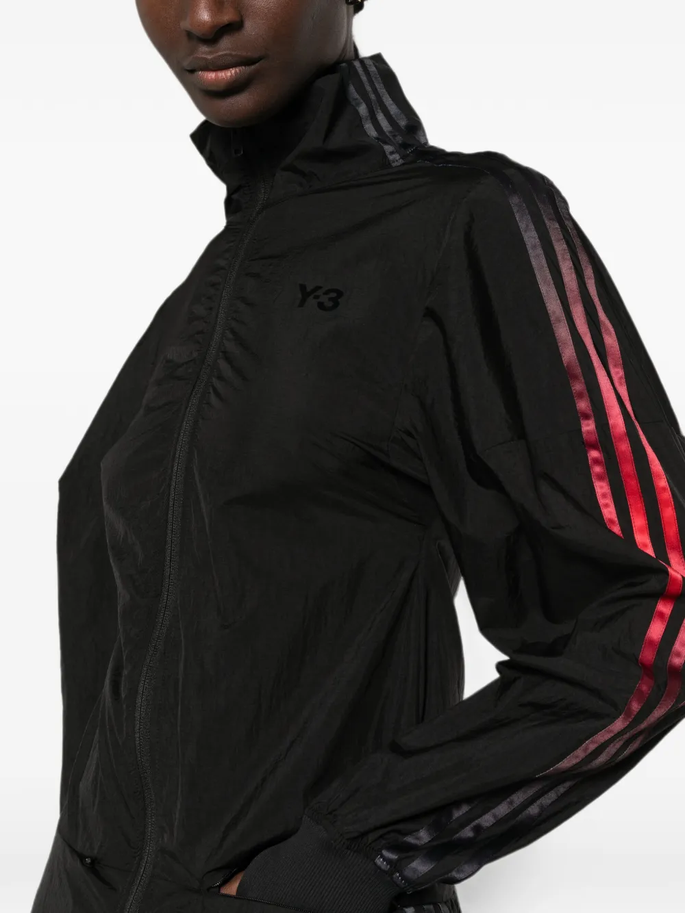 Y-3 midi-jurk met ritssluiting en logoprint Zwart