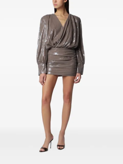 ROTATE BIRGER CHRISTENSEN vestido corto fruncido con lentejuelas