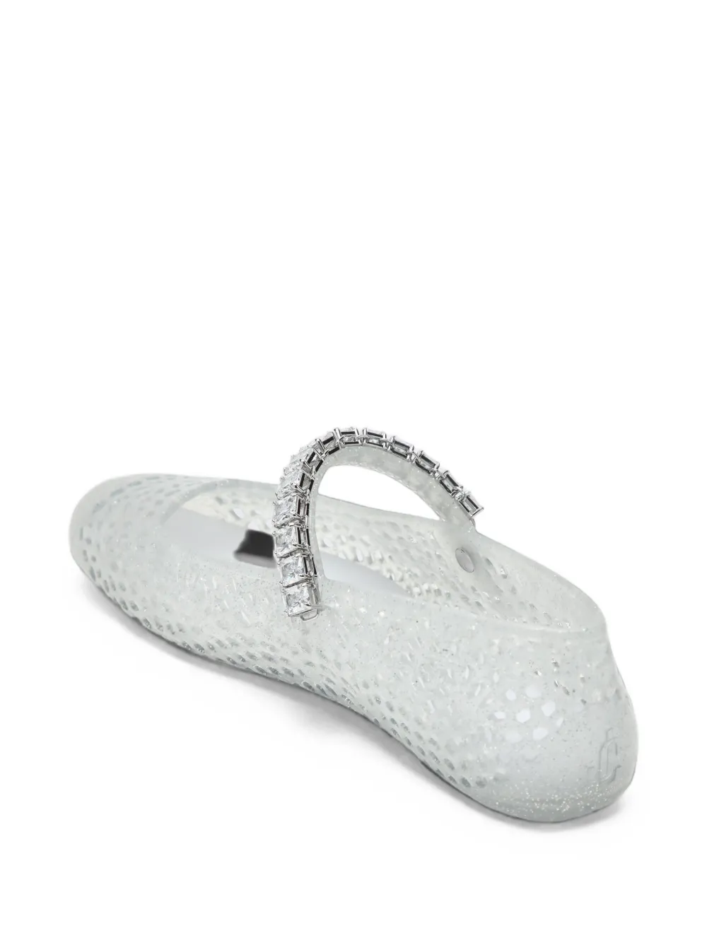 Jimmy Choo clear jelly ballerina flats with crystal embellishment