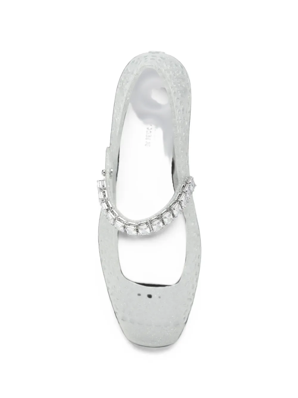 Jimmy Choo clear jelly ballerina flats with crystal embellishment