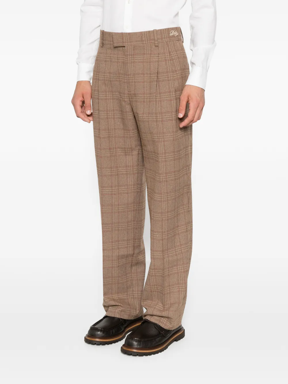 Drôle De Monsieur Geruite plooibroek Bruin
