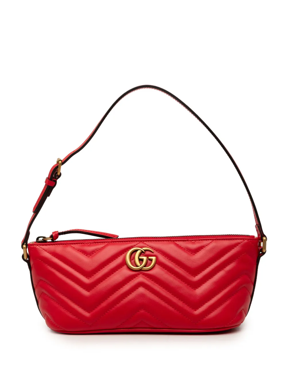 Gucci Pre-Owned 2016-2026 GG Marmont Matelasse Calfskin shoulder bag - Rosso