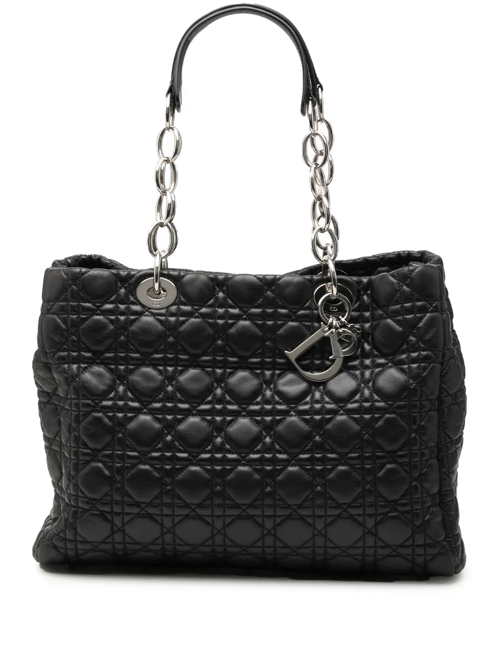 Christian Dior Pre-Owned 2013 Large Lambskin Cannage Lady Dior Soft Shopping tote bag - Nero