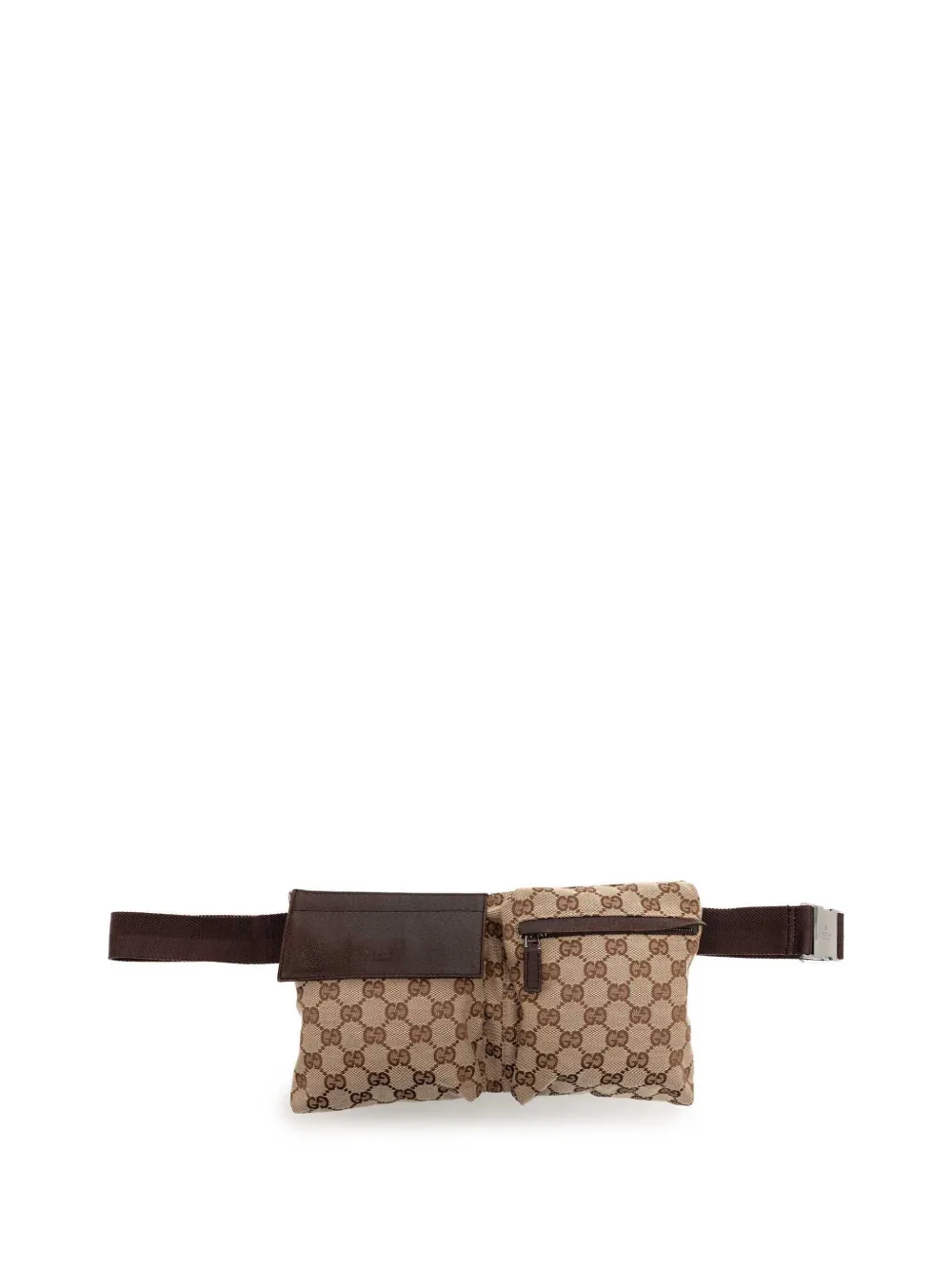 Gucci Pre-Owned 2000-2015 GG Canvas Double Pocket belt bag - Toni neutri