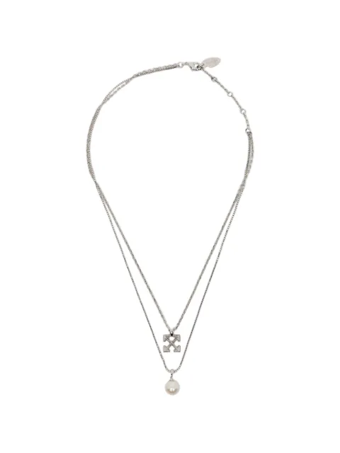 Off-White Arrows-pendant faux-pearl necklace