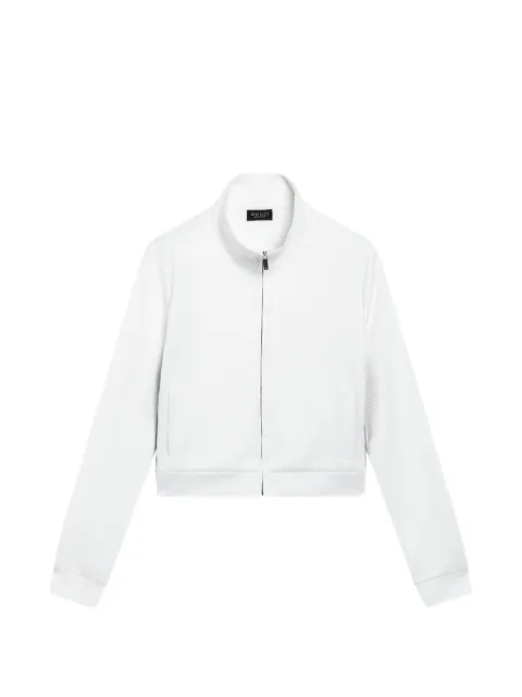 Gucci rib cotton jersey zip sweatshirt with Web