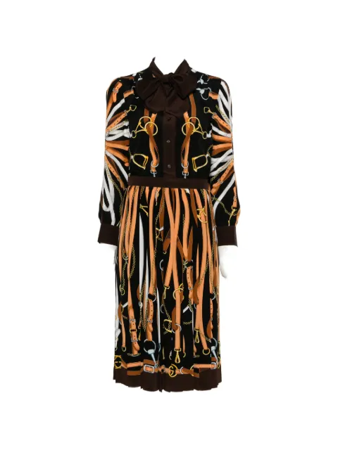 Gucci vestido camisero midi de seda estampada
