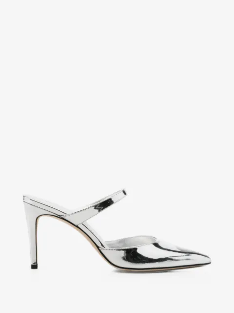 Stuart Weitzman pointed-toe metallic mules