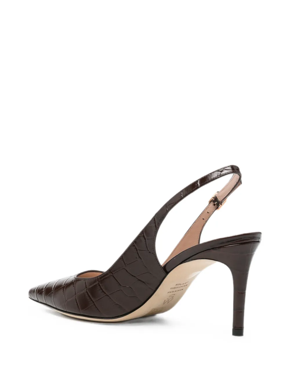 Stuart Weitzman croc-effect slingback pumps Bruin