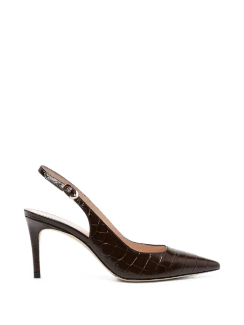 Stuart Weitzman croc-effect slingback pumps