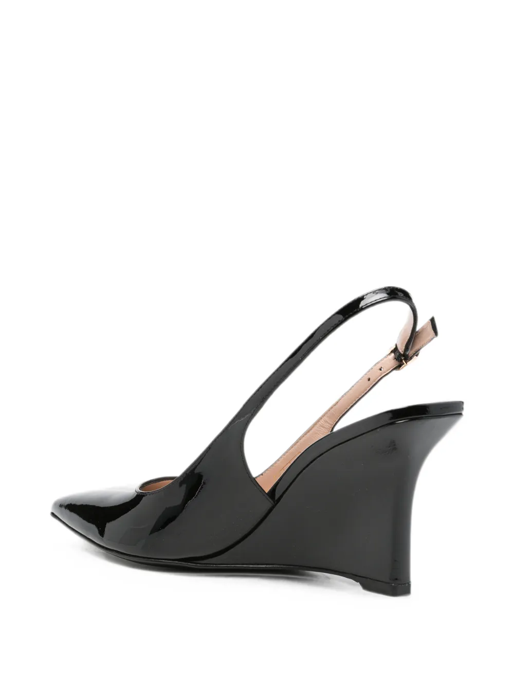Stuart Weitzman wedge-heel slingback pumps Zwart