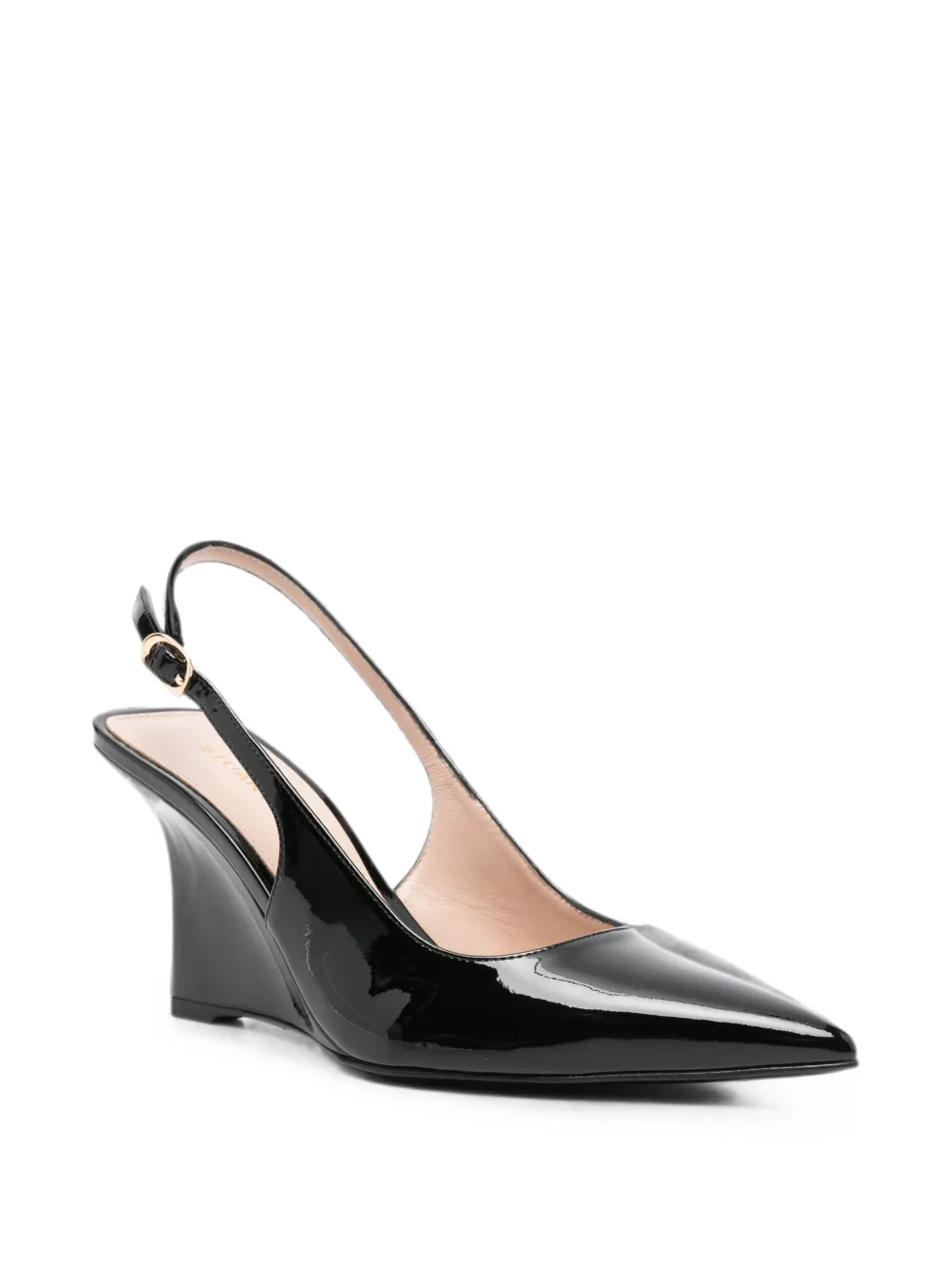 Stuart Weitzman wedge-heel slingback pumps Zwart