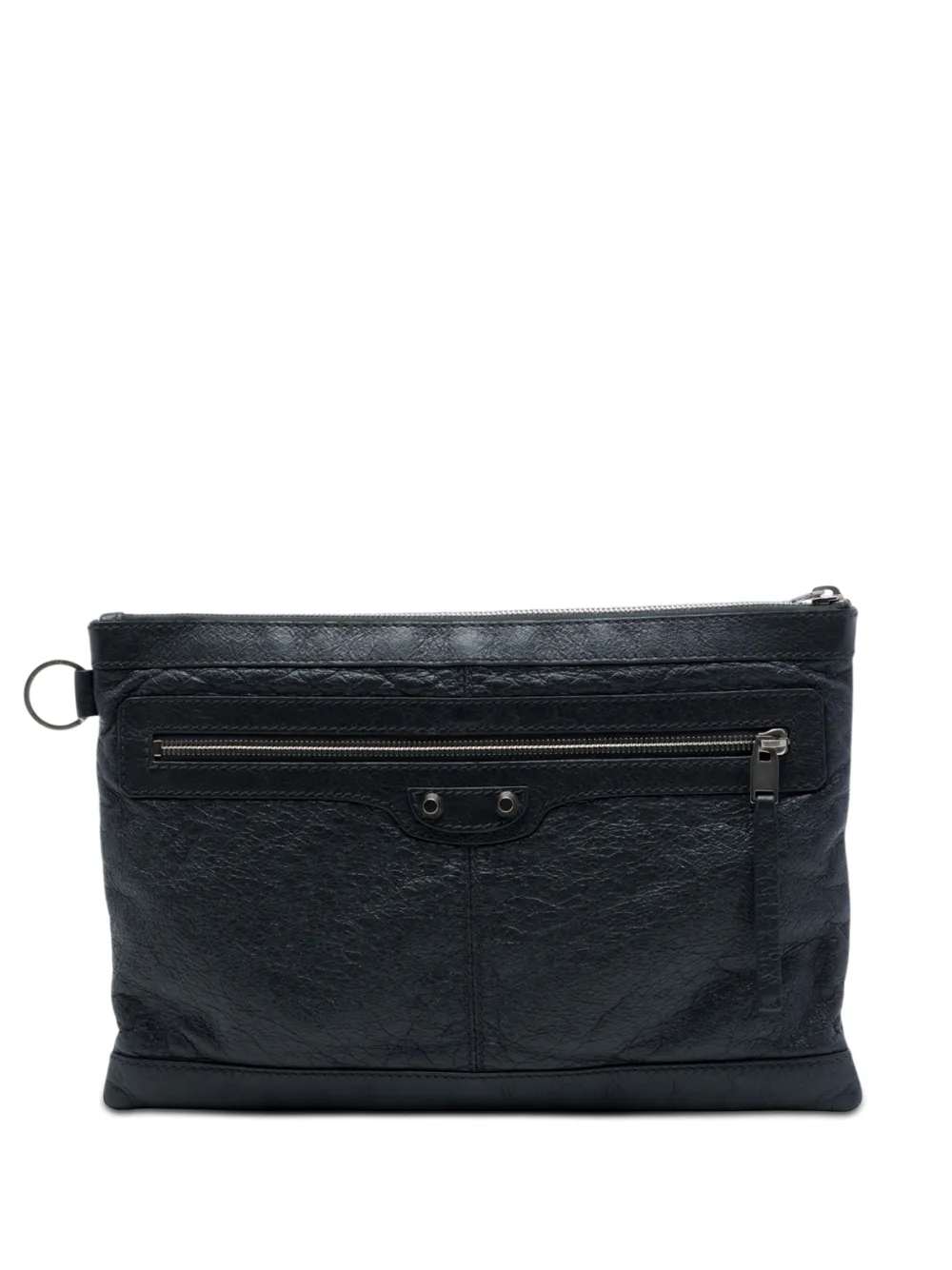 Balenciaga Pre-Owned 2017 Lambskin Motocross Classic Clip M clutch bag - Nero