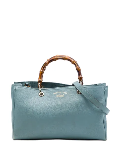 Gucci Pre-Owned 2016-2026 Medium Calfskin Bamboo Shopper satchel