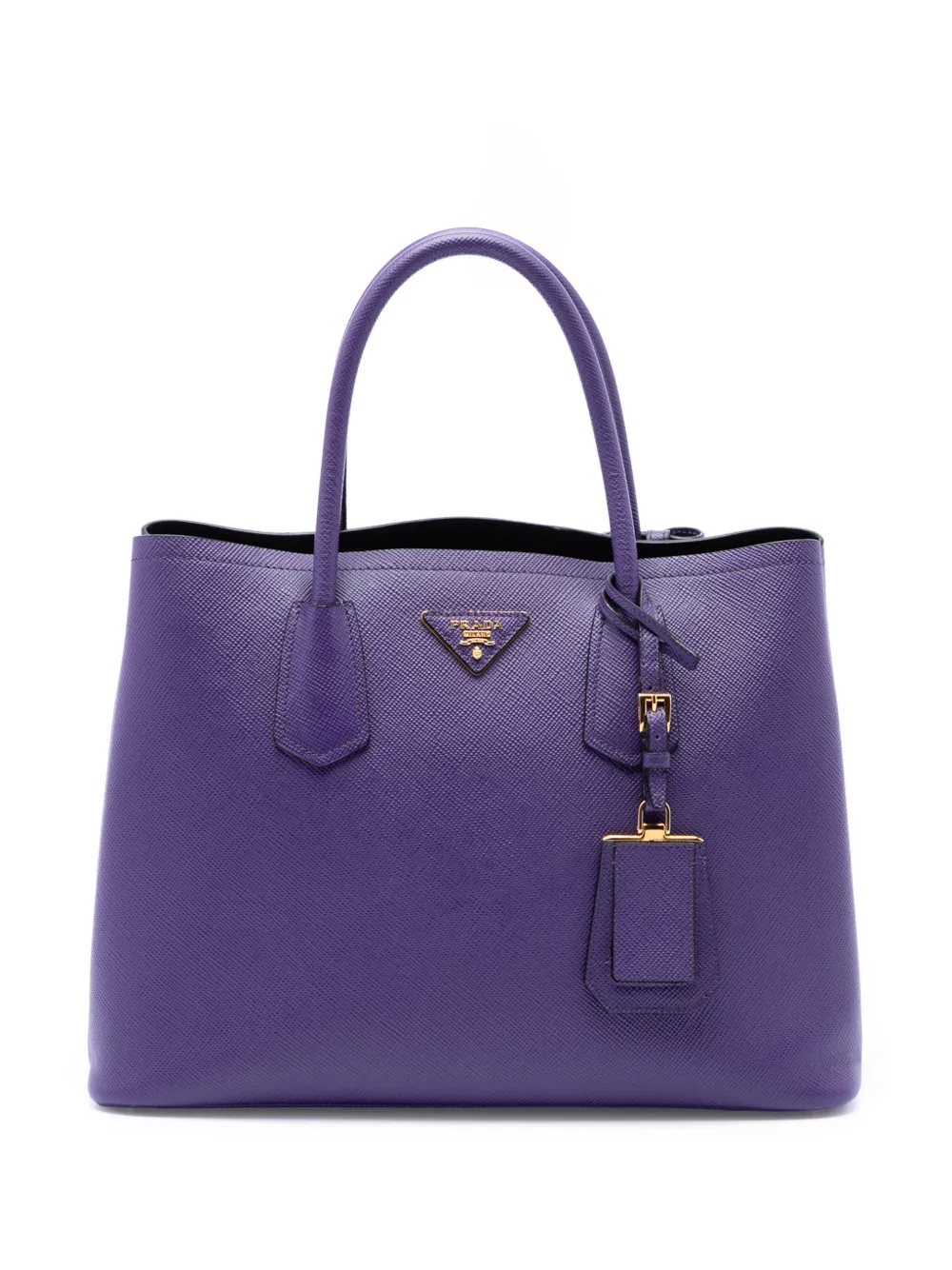 Prada Pre-Owned 2010-2026 Medium Saffiano Cuir Double satchel - Viola