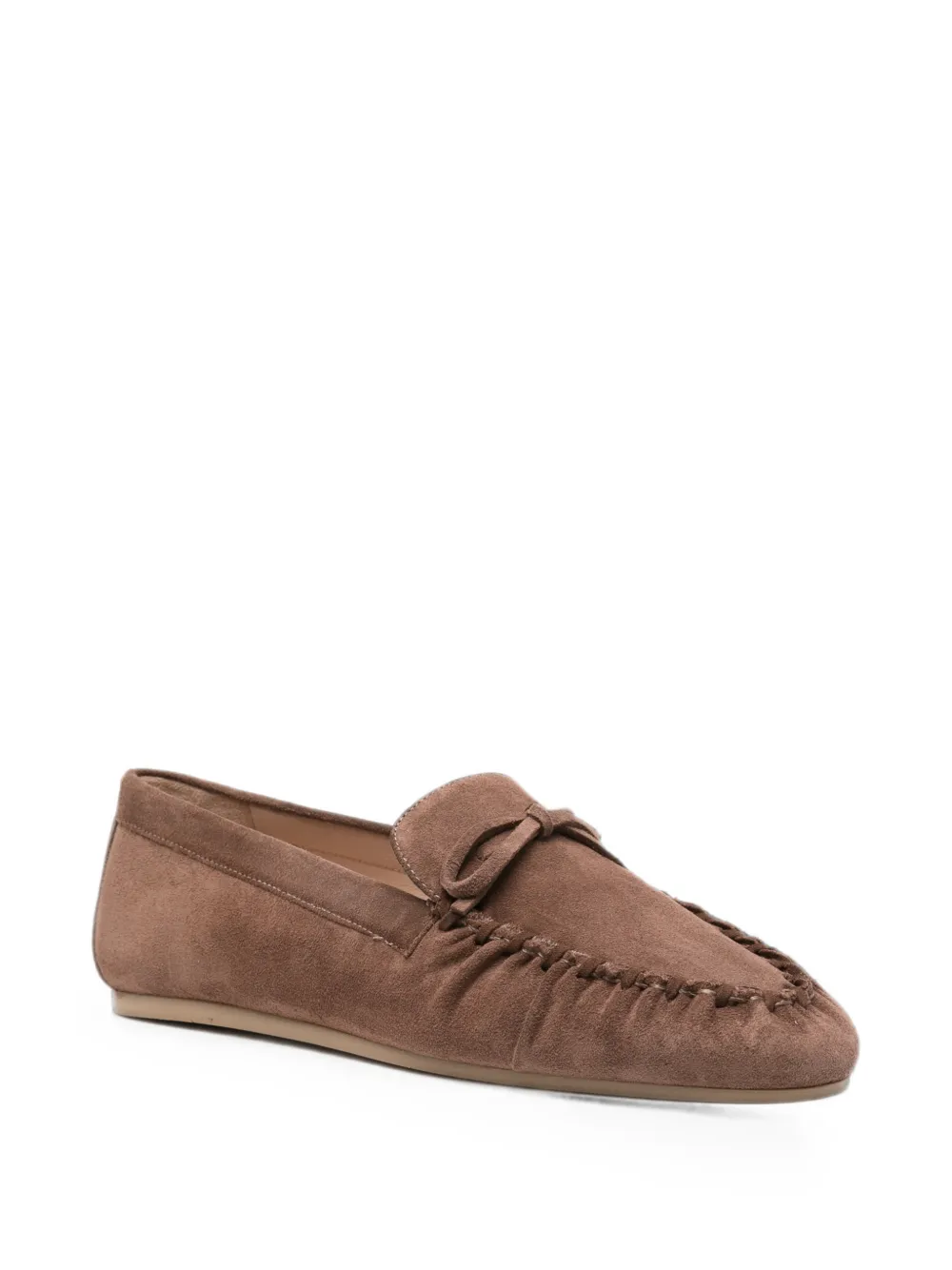 Stuart Weitzman bow-detail suede loafers Bruin