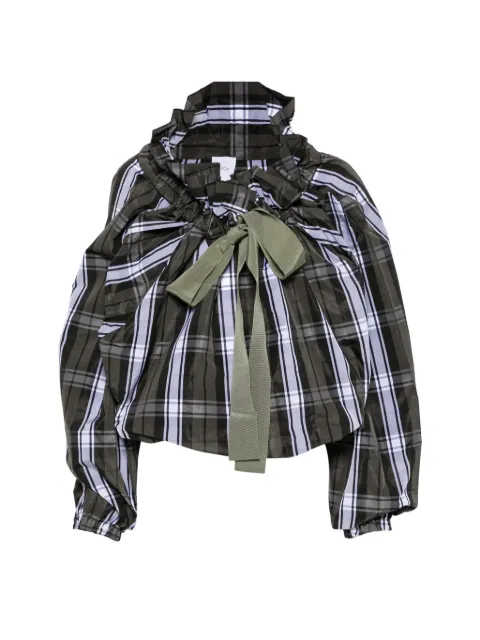 Patou blusa con volantes y cuello redondo
