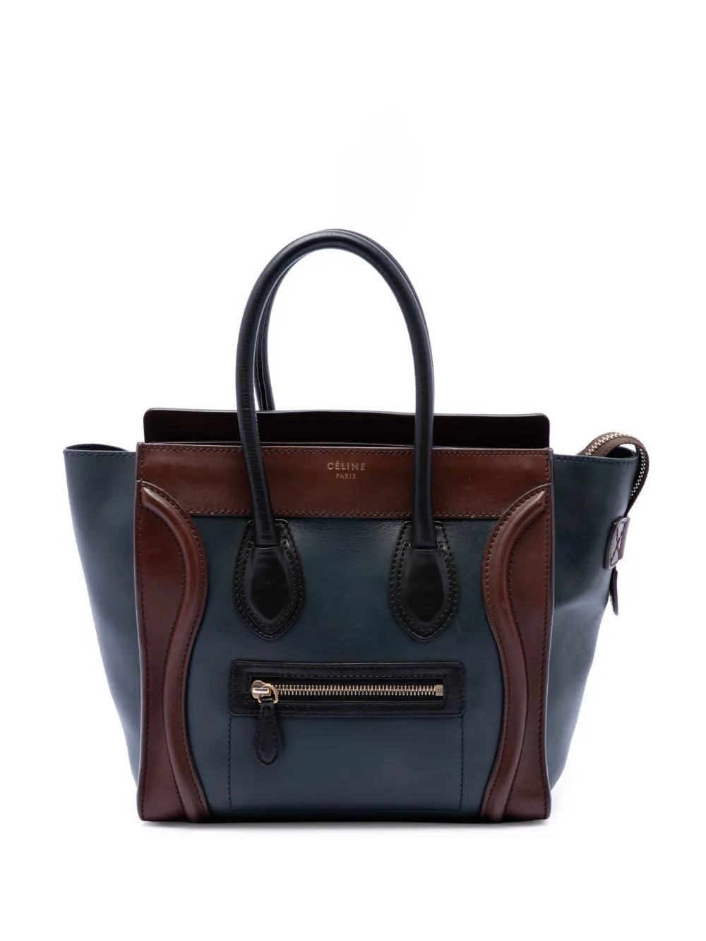 Celine Pre-Owned 2011 Mini Tricolor Leather Luggage tote bag - Blu