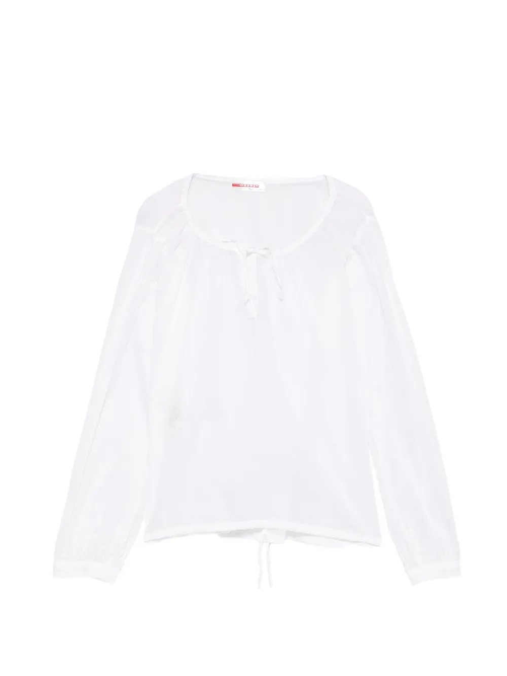 Prada Pre-Owned 1990 Bluse mit Kordelzug - Weiß