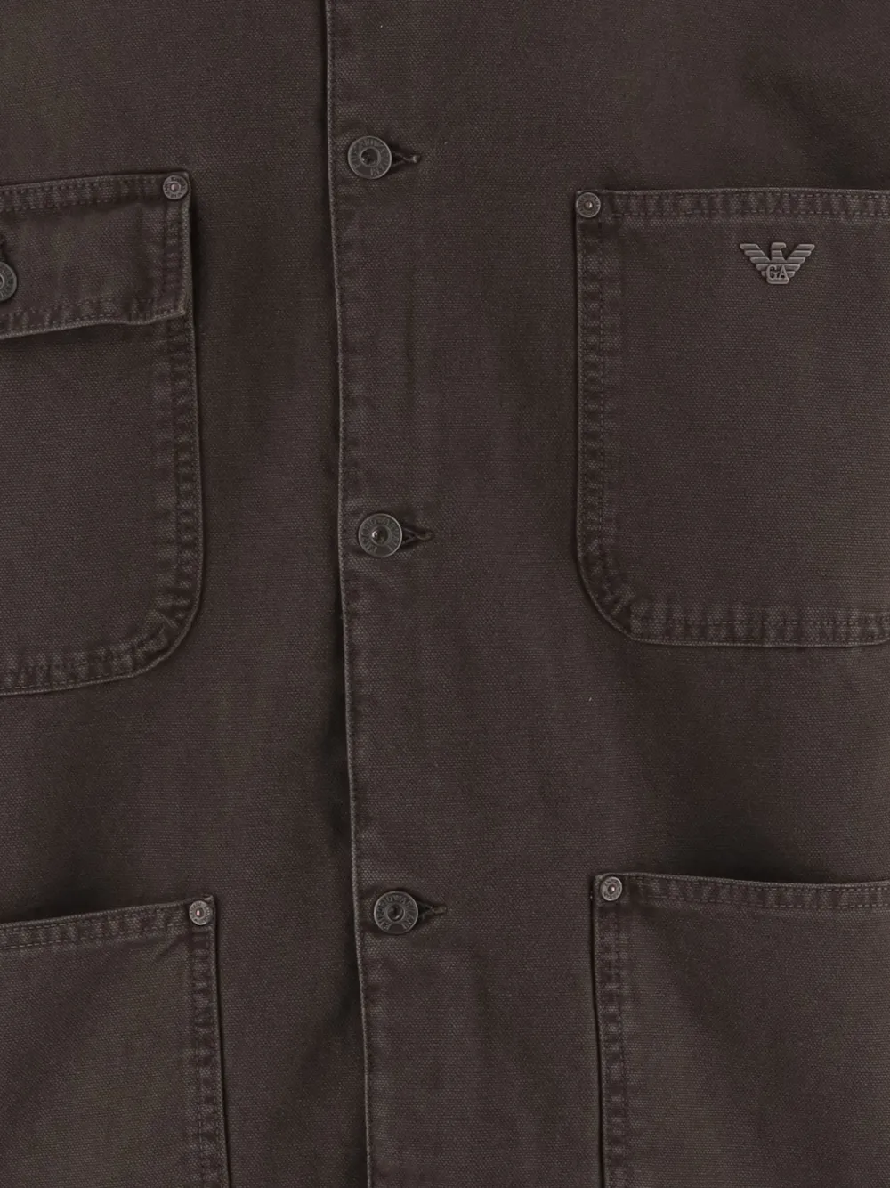 Emporio Armani Jack met geribbelde kraag en opgestikte zak Bruin