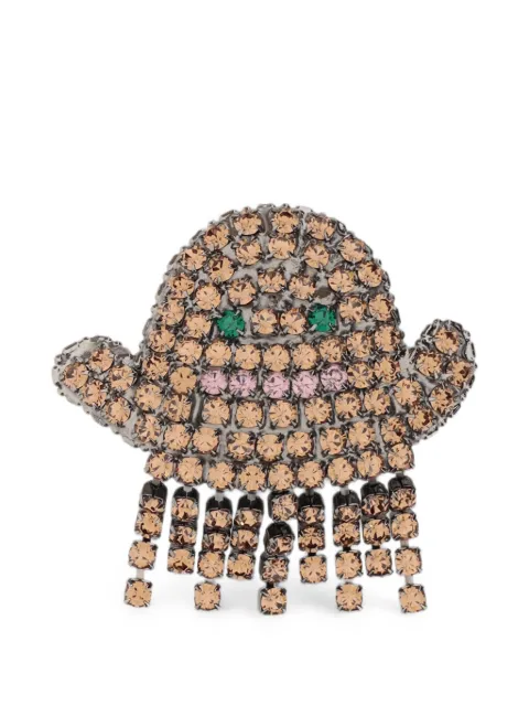Lisa C crystal-embellished ghost brooch