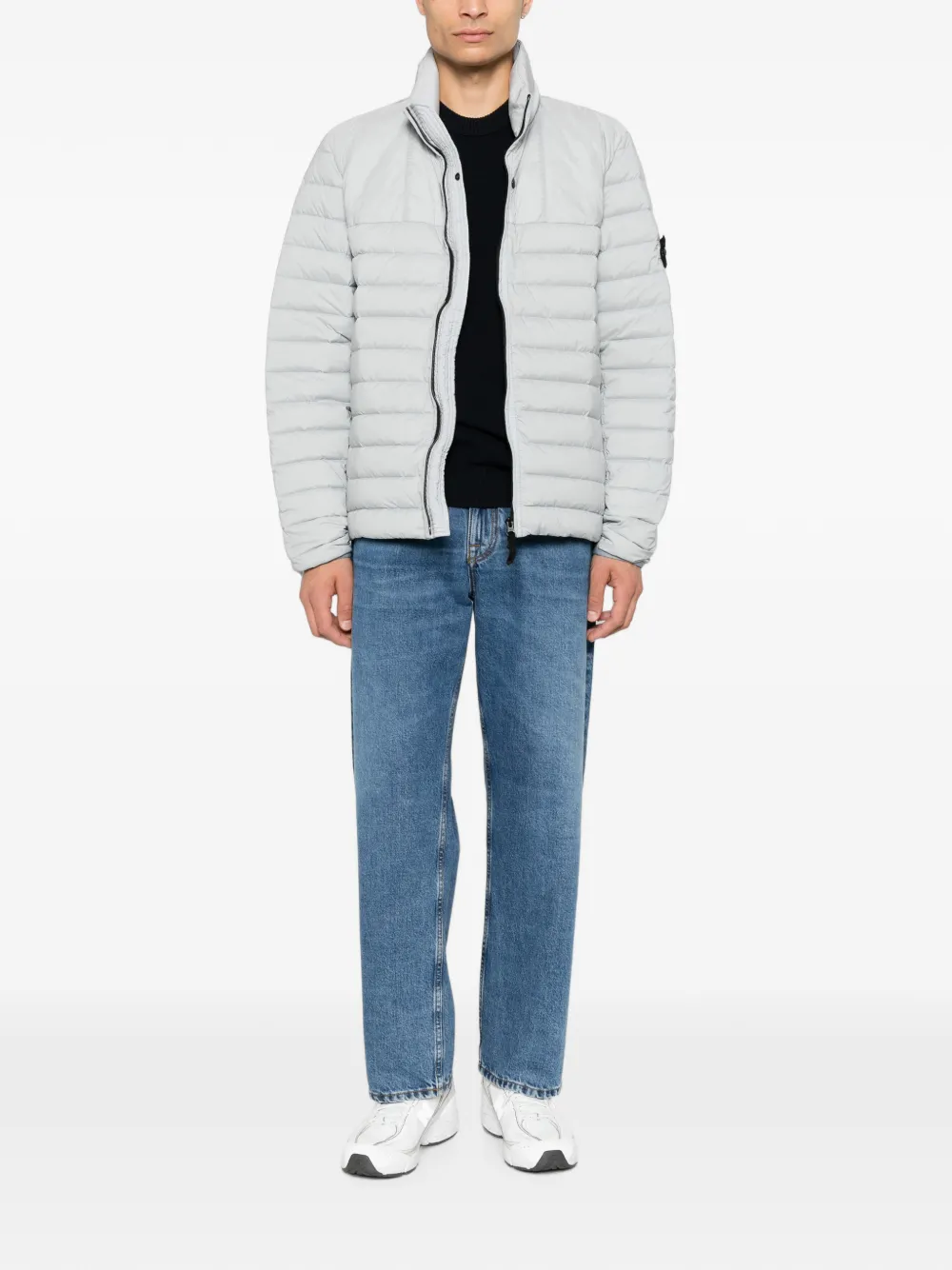 Stone Island Gewatteerd jack met logopatch Grijs