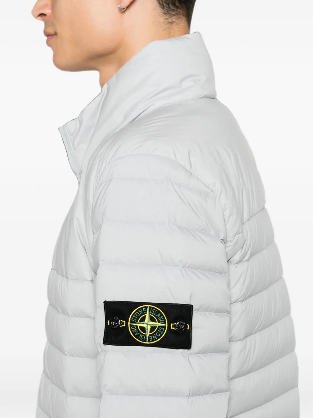 Stone Island Gewatteerd jack met logopatch Grijs