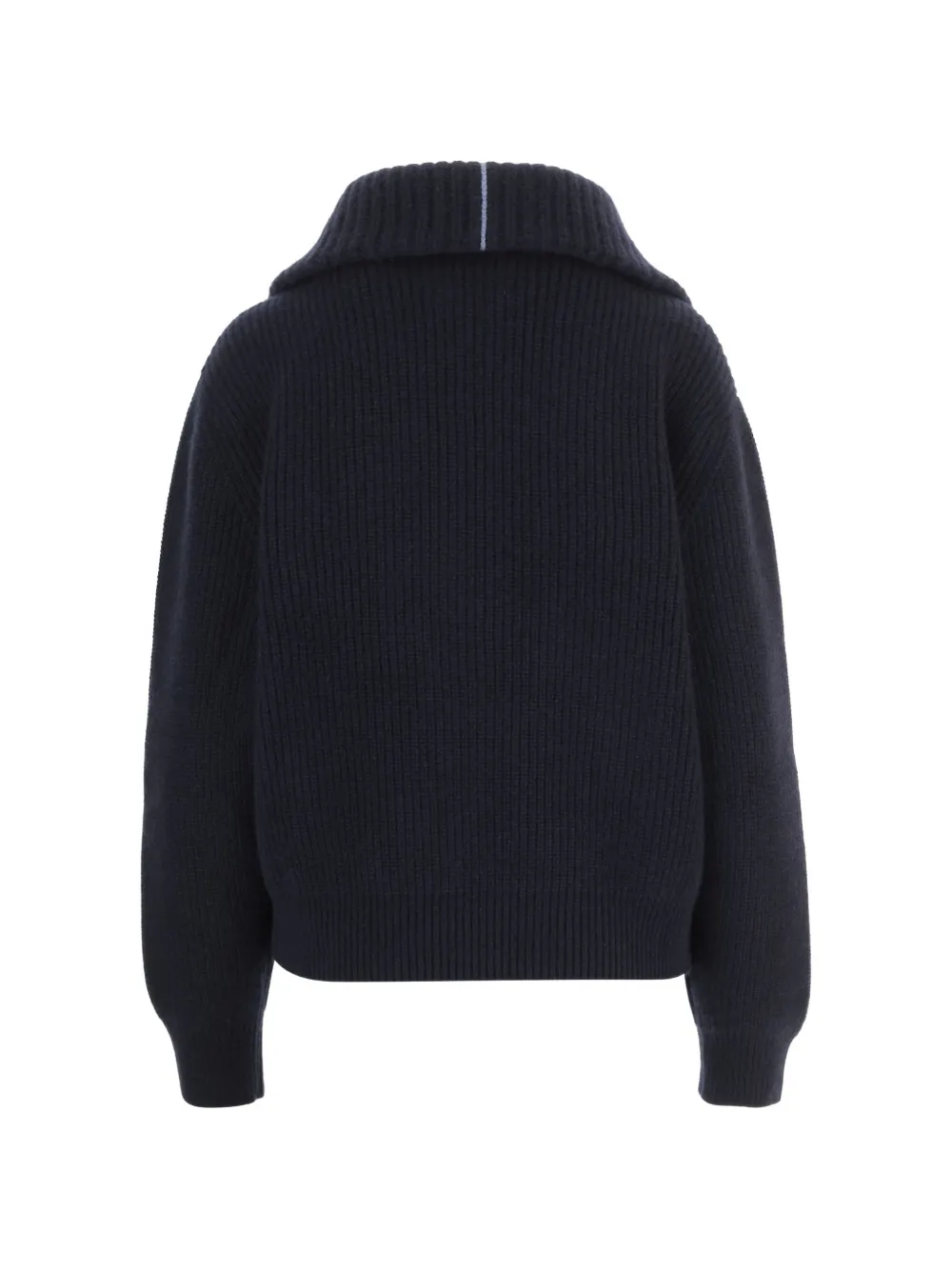 Malo Ribgebreide trui met halve rits Blauw